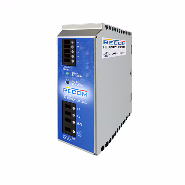 REDIN120-24/3AC Recom Power  Industrial DIN Rail Power Supplies